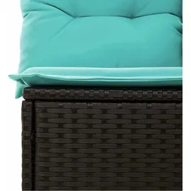 vidaXL 7-teiliges Gartensofa-Set mit Kissen, schwarzes Polyrattan - Schwarz