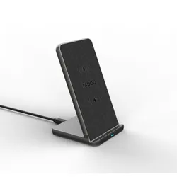 Rapoo Kabelloser QI-Ladestand "XC360", 15W, Grau Kabelloses Qi-Laden - Ultraflaches Design mit Aluminiumlegierung - Schutz vor Überhitzung und Überlad