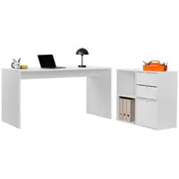Mokebo Schreibtisch, Weiß, 145x77x65 cm, Arbeitszimmer, Schreibtische, Bürotische