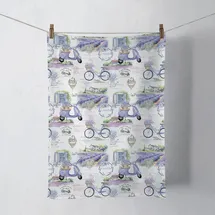 Ambiente Home Ambiente Küchentuch Baumwolle 50x70cm mit Provence Lavendel Motiv - Küchenwäsche Sommer Frühling Geschirrtuch Wischtuch Trockentuch Küchenhandtuch Weiß Lila