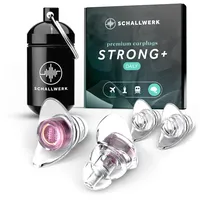 Schallwerk ® Strong+ Daily - unauffällige Gehörschutz Ohrstöpsel – dämpfen Lärm & erhalten Tonqualität – Ohrenstöpsel transparent - Earplugs geeignet für Musik, Alltag, Arbeit & Lernen