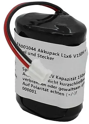 Akkupack NiMH 7,2V 150mAh L1x6 V150H mit Kabel und Stecker