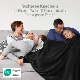 Blumtal Kuscheldecke 220 x 240 cm Schwarz