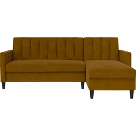 dorel home Ecksofa DOREL HOME "Celine, L-Form", gelb (curry), B:213cm H:83cm T:154cm, Webstoff, 100% Polyester, Sofas, Ecksofa, mit Bett-Funktion und Stauraum. Recamiere beidseitig montierbar