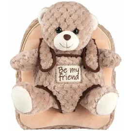 Perletti Rucksack mit abnehmbarem Teddybär milly. Maße 26x21x8 cm - Braun