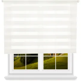 Wellhome Doppelrollo Tag Und Nacht 90 x 175 cm Off-White