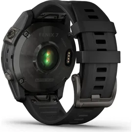 Garmin fenix 7 Sapphire Solar schiefergraues DLC-Titan mit schwarzem Armband
