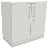 fm Büromöbel Aktenschrank abschließbar für 2 Ordnerhöhen Breite 80 cm »Oldenburg« grau, 80x78.1x44.2 cm