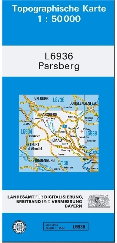 Topographische Karte Bayern / L6936 / Topographische Karte Bayern Parsberg, Karte (im Sinne von Landkarte)