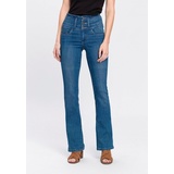 Arizona Bootcut-Jeans »mit extrabreitem Bund«, Gr. 38 - N-Gr, blue-used, , 26157116-38 N-Gr