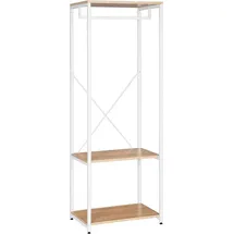 Woltu Kleiderständer mit Schuhregal 60 x 167 x 40 cm Eiche-weiß