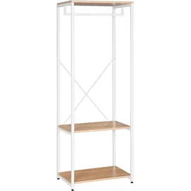 Woltu Kleiderständer mit Schuhregal 60 x 167 x 40 cm Eiche-weiß