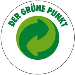 Aufkleber I Umweltschutz-Piktogramm Der grüne Punkt, Folie, selbstklebend, Ø 100mm