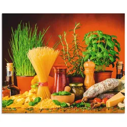 Küchenrückwand ARTLAND "Mediterranes und italienisches Essen", bunt, B:80cm H:65cm, Aluminium, Spritzschutzwände, Alu Spritzschutz mit Klebeband, einfache Montage