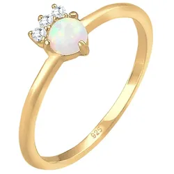 Elli Vintage Zirkonia Kristalle Opal Trend 925 Silber 52 Damen 