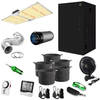 canna4home Grow Zelt Komplettset 100 x 100 x 200cm schwarz Anbau Set Gewächshaus mit dimmbarer LED Vollspektrum Grow-Lampe, mit Abluftset, Pflanztöpfe, Clipventilator und Zubehör Homebox Zuchtzelt