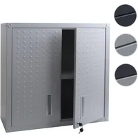 Mendler Hängeschrank Stahl 77x77x31 cm hellgrau abschließbar