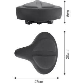 Sachsenrad Fahrradsattel Universal 280 mm x 270 mm Schwarz