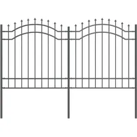VidaXL Gartenzaun Grau 165 cm Pulverbeschichteter Stahl