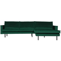 Ecksofa Rodeo Chaiselongue Samt, rechts Grün