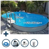 Planet Pool Stahlwandpool Set Achtform Cannes 625 x 360 x 150 cm inkl. Sandfilteranlage