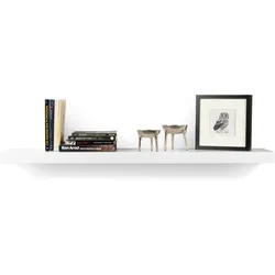 Wandboard TEMAHOME "Balda", weiß, B:120cm H:5cm T:22cm, Holzwerkstoff, Regale, mit einer Metallstange zur Wandmontage, in unterschiedlichen Größen