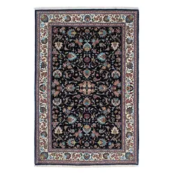 Morgenland Perserteppich - Ghom - 147636 - 210 x 140 cm - dunkelblau - rechteckig