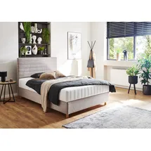 Atlantic Home Collection Stauraumbett "Josie", grau (taupe), B:143cm H:107cm L:212cm, ATLANTIC HOME COLLECTION, Betten, Stauraumbett, mit Taschen-Federkernmatratze und Bettkasten