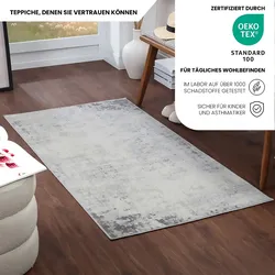 Livabliss Teppich »UTRECHT«, rechteckig, 9 mm Höhe, Designerteppich in Marmor Optik, Kurzflor Wohnzimmerteppich/Läufer Livabliss grau B: 80 cm   1 St.