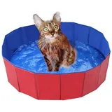 FOUORTUNATE-BEE Hundepool Faltbarer Hunde Pool rutschfest Planschbecken für Hunde und Katzen, Ideal zum Baden Spielen Abkühlen im Garten auf Reisen und Camping 50 cm x 10 cm