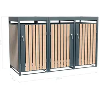 Westmann Mülltonnenbox Planta 200 x 124,5 cm grau