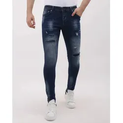 Mario Morato  Slim Fit Jeans Enge Jeans SlimJeans Für Mit Rissen  in Blau, US 34 / 34