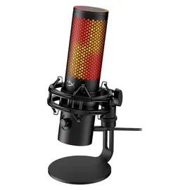 HyperX QuadCast 2 S USB-Mikrofon, RGB-Beleuchtung, 32-Bit/192 kHz Audio, vier Richtcharakteristiken, Tap-to-Mute-Sensor, Multifunktionsknopf, abnehmbare Dämpferhalterung, NGENUITY-kompatibel, Schwarz
