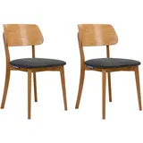 Konsimo® Stuhl-Set, Graphit, Eiche, Buchenholz, Echtholz, 47x81x45 cm, Esszimmer, Stühle, Esszimmerstühle, Vierfußstühle
