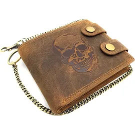 lemasi Biker Geldbörse mit Kette Unisex braun