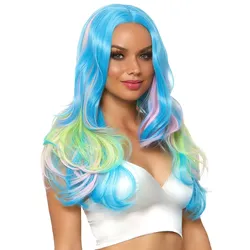 Farbenfrohe Fantasie Perücke für Damen