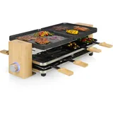 Princess Raclette Pure 8 – Personen 1300 W, Schwarz, Bambus