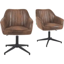 dubi möbel Polsterstuhl Mika-Caro Wildlederoptik Braun 2er Set