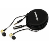 GRUNDIG In-Ear Headset mit Flachkabel 86353, gold/schwarz - Schwarz