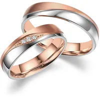 Partnerring MARRYA "Edelstahl Ringe Trauringe Eheringe Partnerringe" Fingerringe Gr. 64, Edelstahl, rosegold (herren ring, silber, rosé) Damen