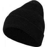 Build Your Brand Heavy Knit Beanie Hat, Black, one Size