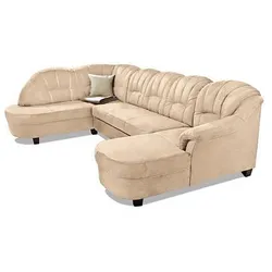 Wohnlandschaft HOME AFFAIRE "Budapest U-Form", beige (natur), B:288cm H:84cm T:80cm, Sofas, wahlweise mit Bettfunktion