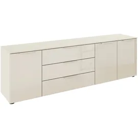 Rauch Kombikommode 200 x 61 x 42 cm Beige / Glas Beige