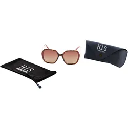 Sonnenbrille H.I.S, Damen, braun, gemustert, kontrastfarbene Details, Sonnenbrillen Sonnenbrille, Schmetterlingsform, braun gemustert, polarisierende Gläser