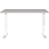 Germania DOWNEY höhenverstellbarer Schreibtisch kaschmir rechteckig, C-Fuß-Gestell weiß 120,0 x 80,0 cm