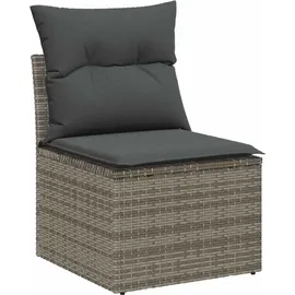 vidaXL Garten-Sofa-Set mit Kissen Schwarzes Poly-Rattan