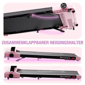 CITYSPORTS Laufband für Zuhause bis 12 km/h,mit LED-Anzeige,APP und 360° Tablet Holder,kompakte Walking Pad für Zuhause und Büro