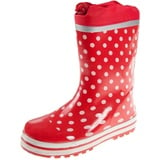 Playshoes Mädchen Gummistiefel Punkte Schlupfstiefel, rot, 22/23 EU