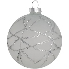 Beliani Weihnachtskugel 35er Set Glas grau