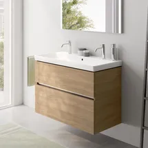Villeroy & Boch Avento Doppelwaschtisch, evineo ineo5 evo Unterschrank B: 98 cm, 2 Auszüge, mit Griffmulde,,